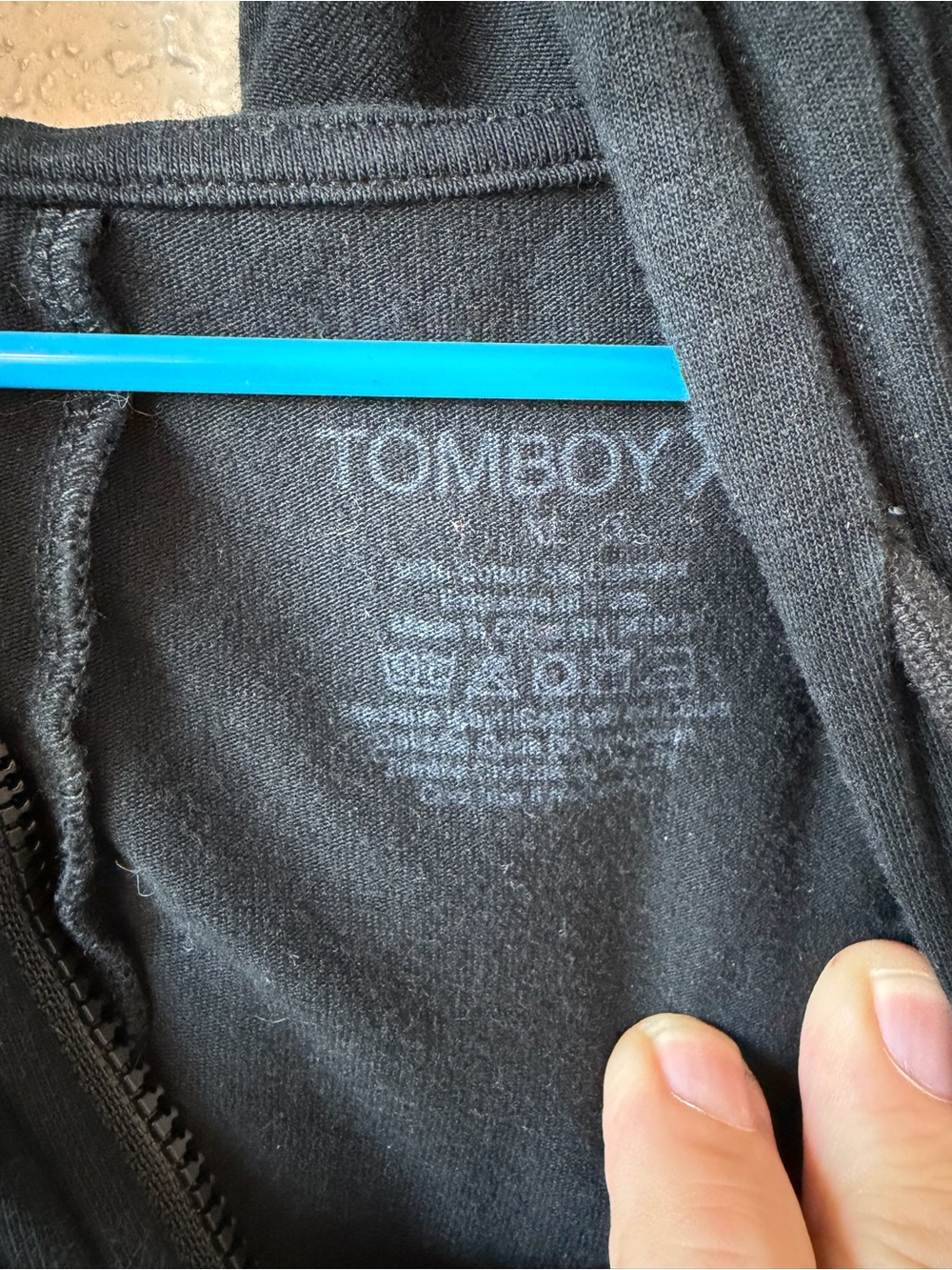 TomboyX Black Hoodie Romper with Rainbow Side Stripes Size XL - Picture 2 of 4